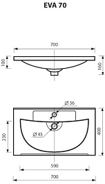 Misty Мебельная раковина Evva 70 D M – фотография-2